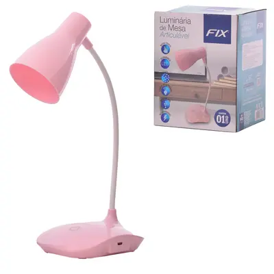 LUMINARIA DE MESA FLEXIVEL RECARREGAVEL COM SENSOR TOUCH + 14 LEDS E CABO USB