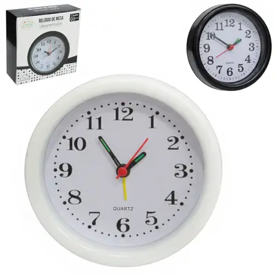 RELOGIO DE MESA / DESPERTADOR REDONDO 10CM DE Ø