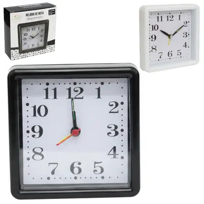 RELOGIO DE MESA / DESPERTADOR QUADRADO 10CM