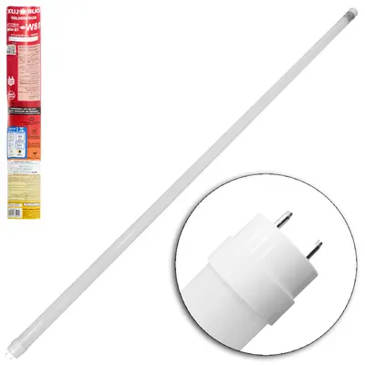 LAMPADA TUBULAR DE LED 18W VIDRO T8 120CM 6500K BRANCA FRIA BIVOLT
