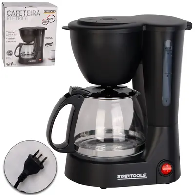 CAFETEIRA ELETRICA 127V 550W 600ML PARA 15 XICARAS COM INDICADOR NIVEL AGUA + JARRA VIDRO E COLHER MEDIDORA