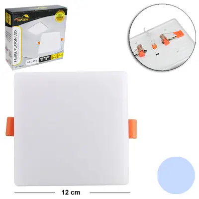 LUMINARIA PAINEL PLAFON LED QUADRADO BORDA INFINITA SOBREPOR 18W 6500K BRANCA BIVOLT PREMIUM TOP CASA
