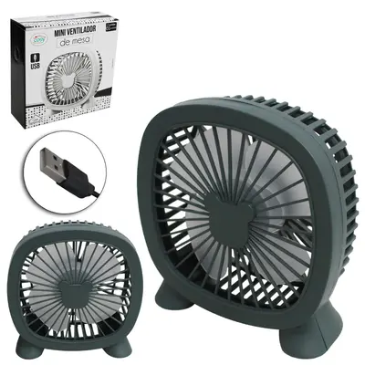 MINI VENTILADOR DE MESA DE PLASTICO USB 13X12CM