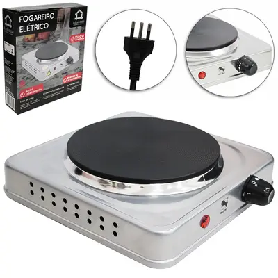 FOGAREIRO / FOGAO ELETRICO PORTATIL CHAPA INDUCAO 1 BOCA 127V PRATA 1000W RELINX