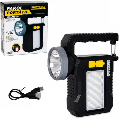 LANTERNA RECARREGAVEL SOLAR / USB COIM 19 LEDS
