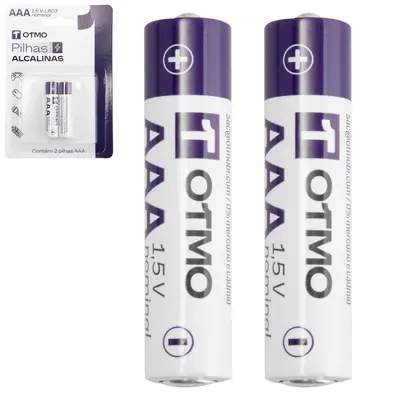 PILHA AAA PALITO ALCALINA 1,5V-LR03 COM 2 PECAS