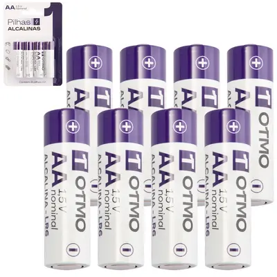 PILHA AA PEQUENA ALCALINA 1,5V-LR6 COM 8 PECAS