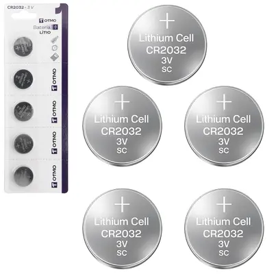 BATERIA CR2032 DE LITHIUM BOTAO 3V COM 5 PECAS