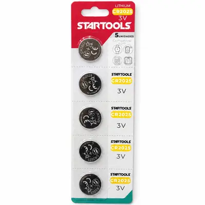 BATERIA CR2025 DE LITHIUM BOTAO 3V COM 5 PECAS