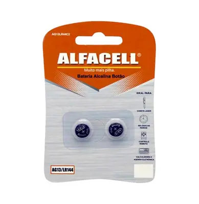 BATERIA AG13/LR144 ALCALINA BOTAO 1,5V COM 2 PECAS