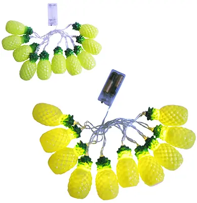 ENFEITE LUMINOSO ABACAXI DE PLASTICO 1,8M A PILHA