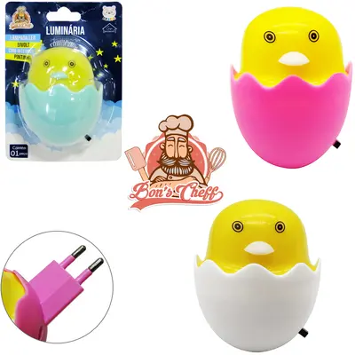 ABAJUR LUMINARIA DE TOMADA DE LED PINTINHO BIVOLT 6X7CM NA CARTELA