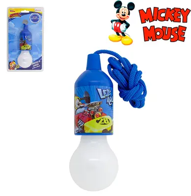 LUMINARIA PENDENTE DE LED SUPER BRILHANTE COM CORDAO MICKEY 1W A PILHA