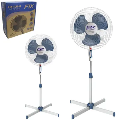 VENTILADOR DE PEDESTAL COM 2 PECAS 3 VELOCIDADES BRANCO COM AZUL 40CM 45W 127V