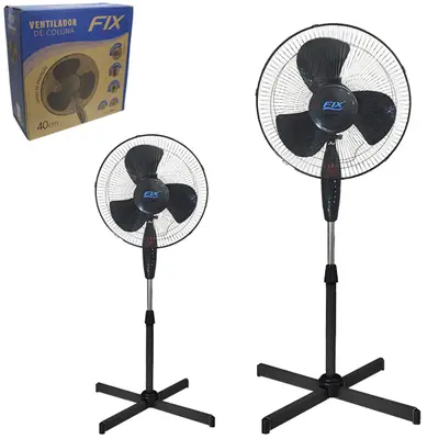 VENTILADOR DE PEDESTAL COM 2 PECAS 3 VELOCIDADES PRETO 40CM 45W 127V