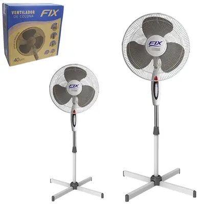 VENTILADOR DE PEDESTAL COM 3 VELOCIDADES BRANCO COM CINZA 2 PECAS 40CM 45W 127V