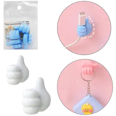 ORGANIZADOR DE FIOS / CABOS DE SILICONE MAO JOIA AUTOADESIVO COM 4 PECAS 3X2,2CM