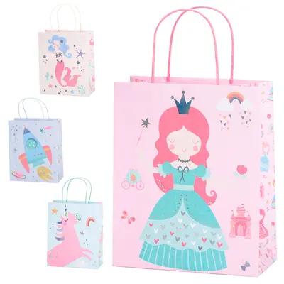 BOLSA SACOLA DE PAPEL PARA PRESENTE ESTAMPAS COLOR 25,5X21X10CM