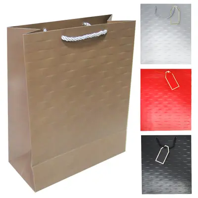 BOLSA SACOLA DE PAPEL PARA PRESENTE LUXO RETANGULO 42X31X12CM