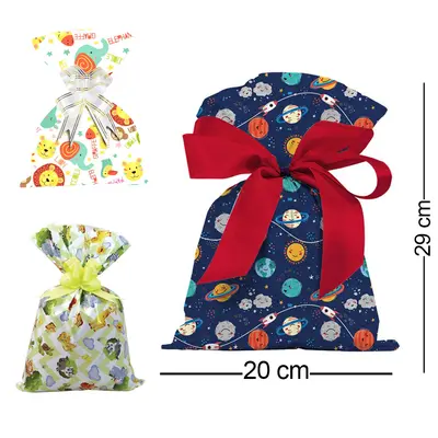SACO DE PRESENTE BEBE COM 50 PECAS 20X29CM