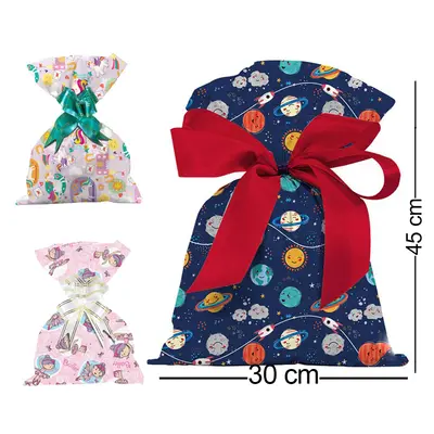 SACO DE PRESENTE BEBE COM 50 PECAS 30X45CM