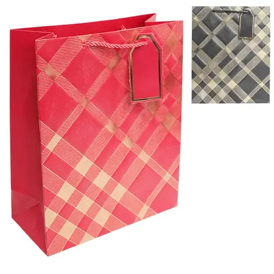 BOLSA SACOLA DE PAPEL PARA PRESENTE LUXO 32X26X12CM