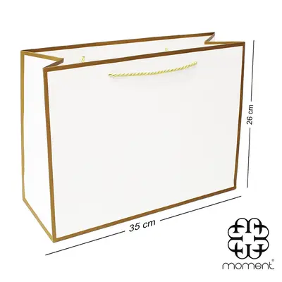 BOLSA SACOLA DE PAPEL PARA PRESENTE LUXO 35X26X13CM