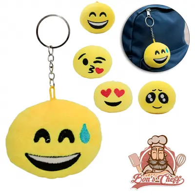 CHAVEIRO DE PELUCIA EMOTICONS SORTIDOS 7,5CM DE Ø