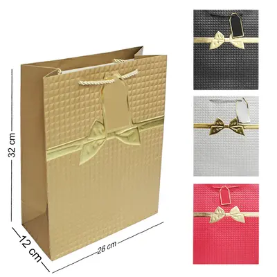 BOLSA SACOLA DE PAPEL PARA PRESENTE LUXO LACO 32X26X12CM