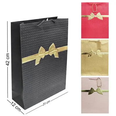 BOLSA SACOLA DE PAPEL PARA PRESENTE LUXO LACO 42X31X12CM