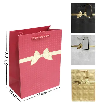 BOLSA SACOLA DE PAPEL PARA PRESENTE LUXO LACO 23X18X10CM
