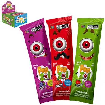 PIRULITO POP ZOI TORCA O CABO E VEJA AS CORES APARECER! MORANGO 10G DP PLAY COLORE