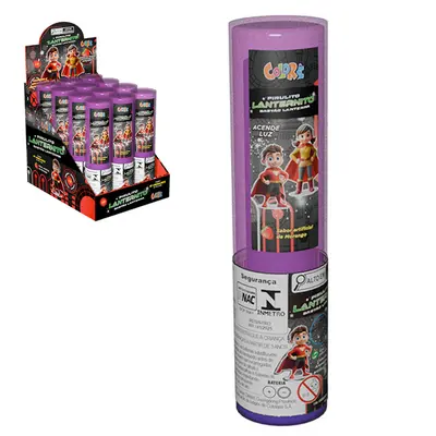 PIRULITO LANTERNITO BASTAO LANTERNA ACENDE LUZ A BATERIA MORANGO 34G DP PLAY COLORE
