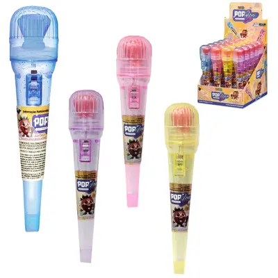 PIRULITO MICROFONE POP FONE ACENDE LUZ A BATERIA MORANGO 5G DP PLAY COLORE