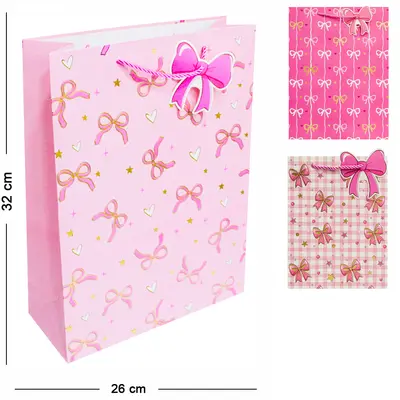 BOLSA SACOLA DE PAPEL PARA PRESENTE LUXO LACO M 32X26X10CM