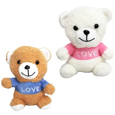 URSO DE PELUCIA COM VENTOSA LOVE 18X17X12CM
