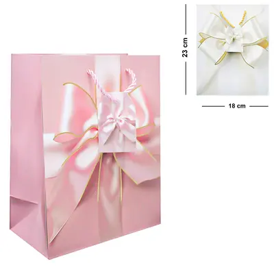 BOLSA SACOLA DE PAPEL PARA PRESENTE LUXO LACO P 23X18X10CM