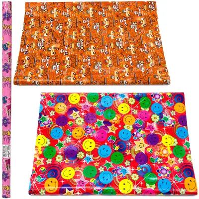 PAPEL DE PRESENTE INFANTIL SORTIDOS ROLO COM 3 FOLHAS 50X60CM