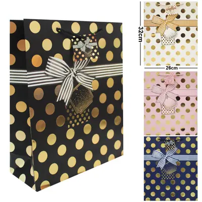 BOLSA SACOLA DE PAPEL PARA PRESENTE LUXO POA C/LACO M 32X26X10CM