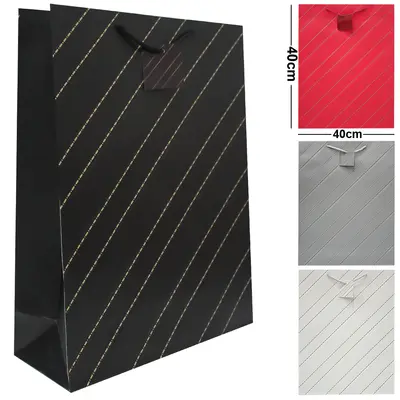 BOLSA SACOLA DE PAPEL PARA PRESENTE LUXO LINHAS G 40X30X12CM