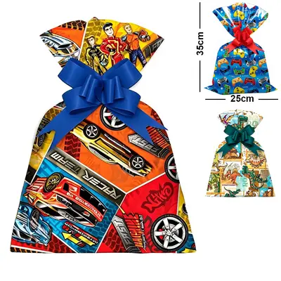 SACO DE PRESENTE INFANTIL MASCULINO COM 50 PECAS 25X35CM