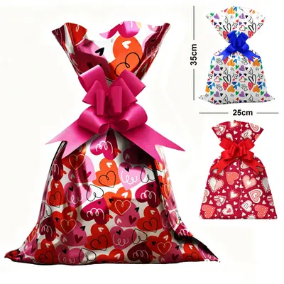 SACO DE PRESENTE ROMANTICO COM 50 PECAS 25X35CM