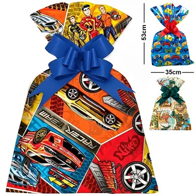 SACO DE PRESENTE INFANTIL MASCULINO COM 50 PECAS 35X53CM