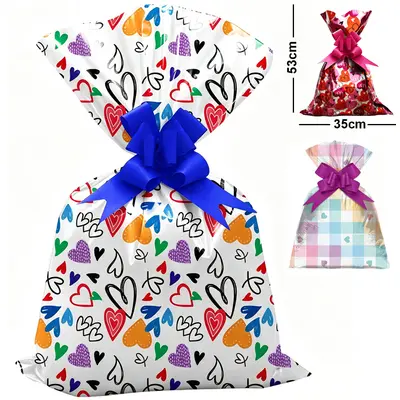 SACO DE PRESENTE INFATIL MASCULINO COM 50 PECAS 35X53CM