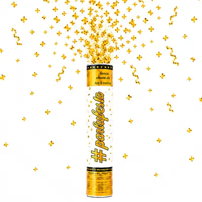 LANCA CONFETE DOURADO LAMINADO 30X5CM DE Ø