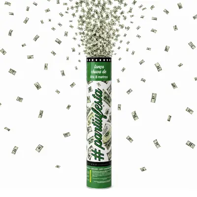 LANCA CONFETE PAPEL DOLAR 30X5CM DE Ø