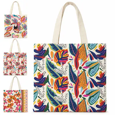 BOLSA ECOBAG DE PRAIA DE POLIESTER TROPICAL 38X35CM