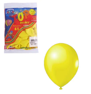 BALAO / BEXIGA TOP AMARELO 6,5'' COM 50 PECAS