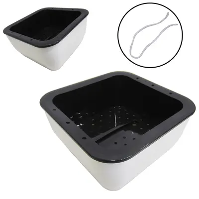 VASO QUADRADO AUTO IRRIGAVEL BRANCO COM CORDAO 16X8,5CM DE PLASTICO