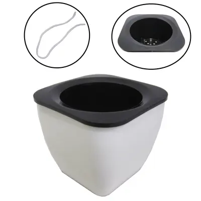 VASO QUADRADO AUTO IRRIGAVEL BRANCO COM CORDAO 8,5X7,5CM DE PLASTICO